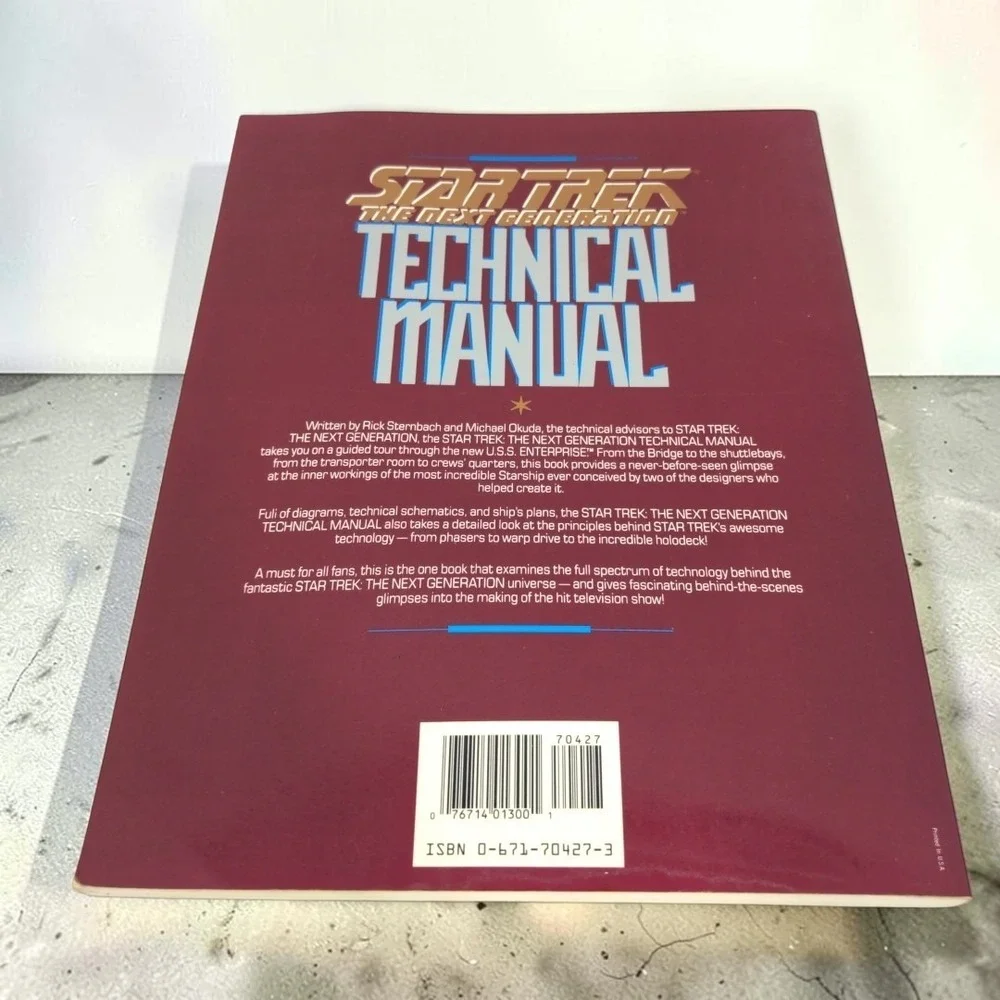 VTG Star Trek TNG Book Lot 1991-1995 Technical Manual & Companions Sci-Fi